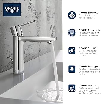 Grohe Lineare Single-Handle Bathroom Faucet, S-Size, 1.2 GPM